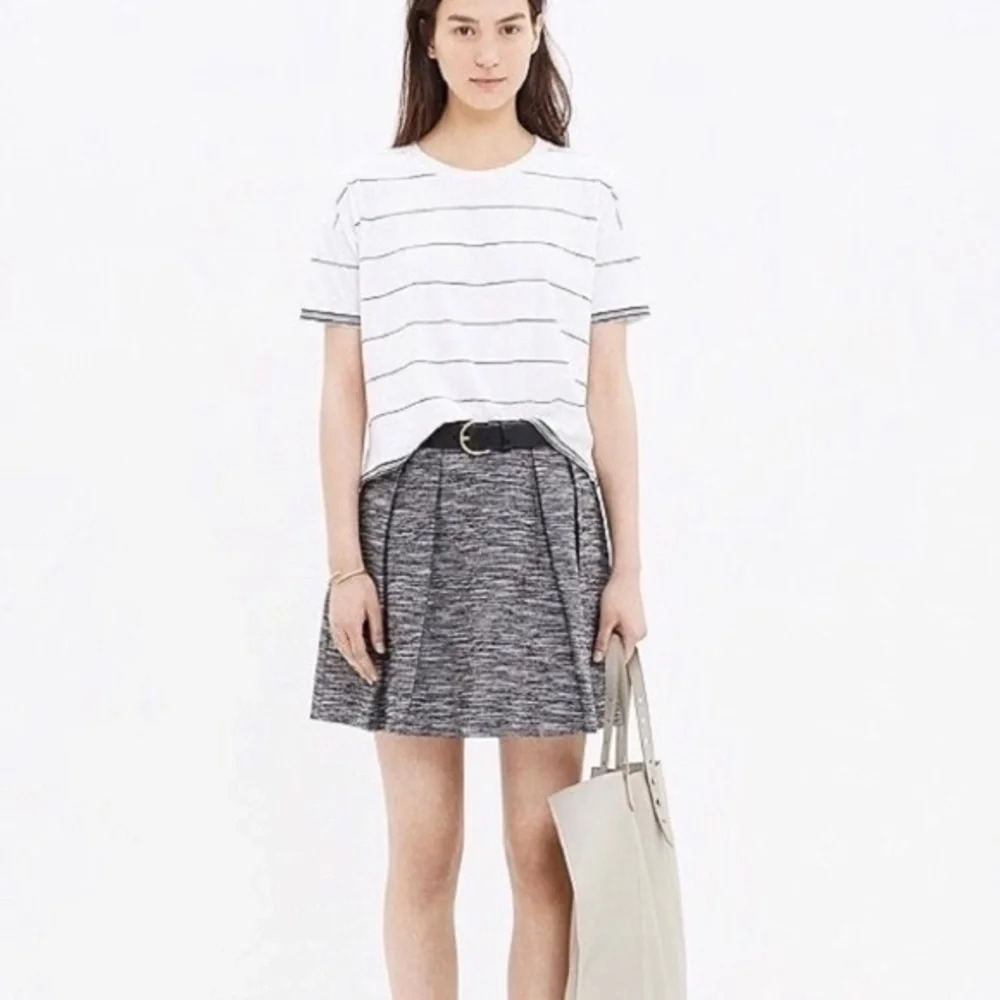 Madewell • Grey Tweed Pleated Pocket Skirt